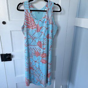 Columbia Performance Fishing Gear Dress, Aqua and Orange Size XL